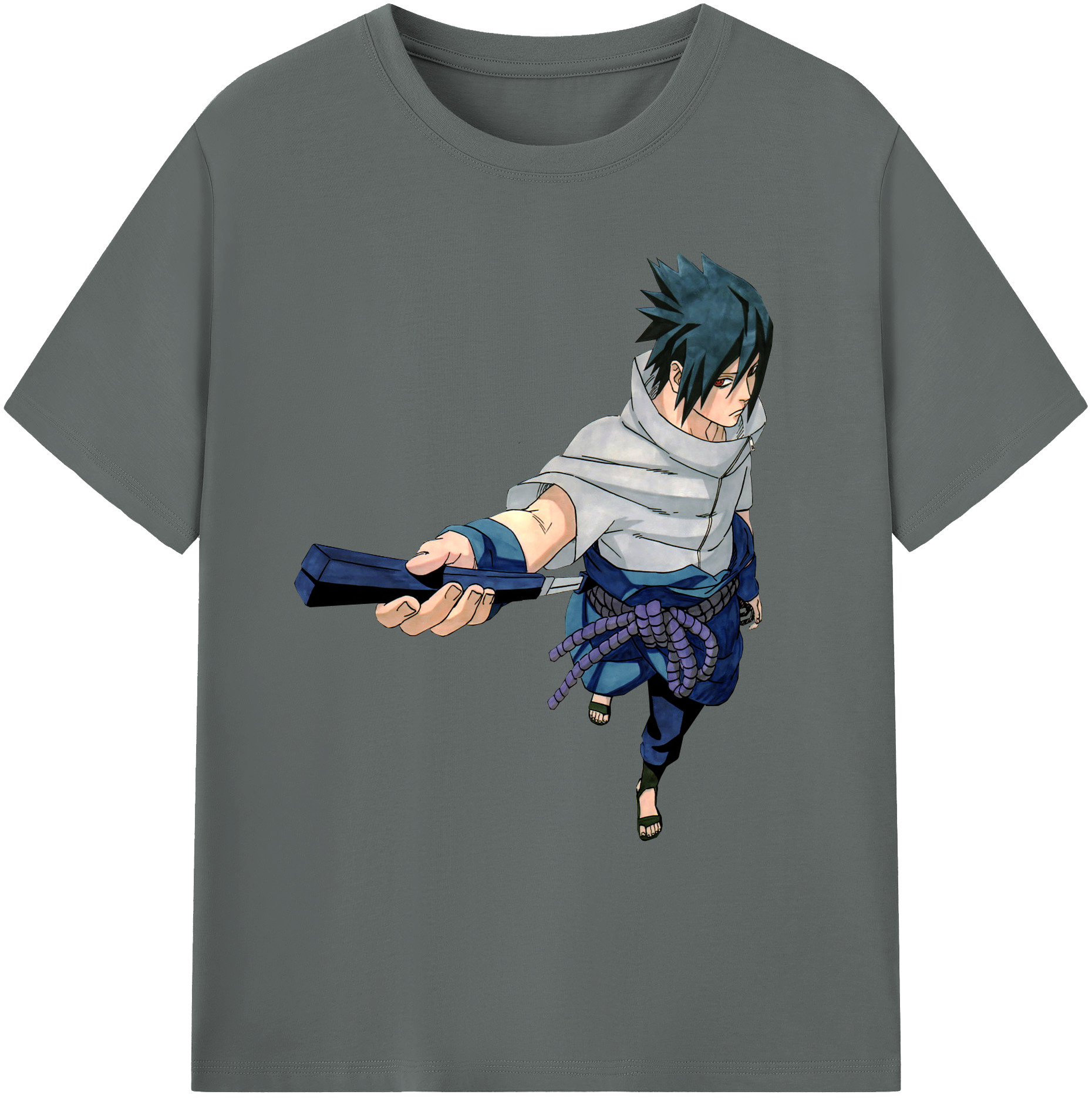 （画像用） NARUTO -ナルト- うちは サスケ Uchiha Sasuke 綿100％ メンズ半袖Tシャツ｜肌触りやわらか＆通気性